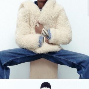 Women's Cream Faux Fur Jacket